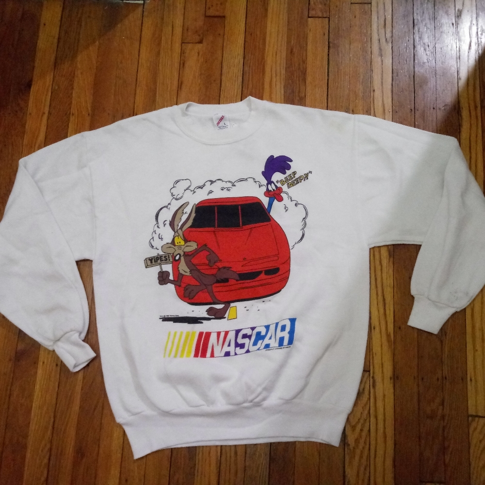 Vintage Looney Tunes NASCAR Sweatshirt RARE 1993